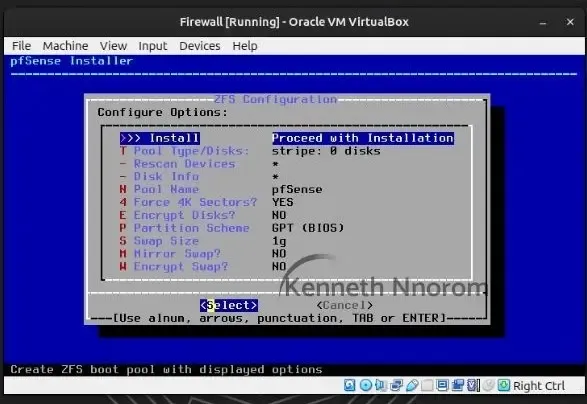 pfSense ZFS pool configuration