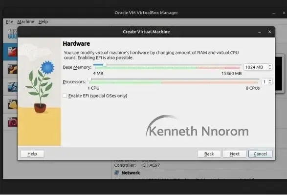 VirtualBox virtual disk storage allocation size